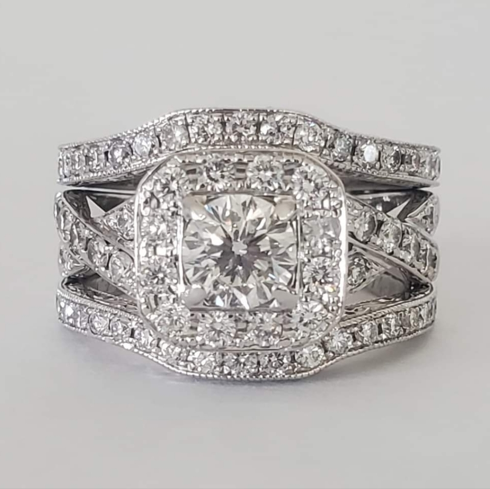 Beautiful 14k White Gold Diamond Ring "Blanche"